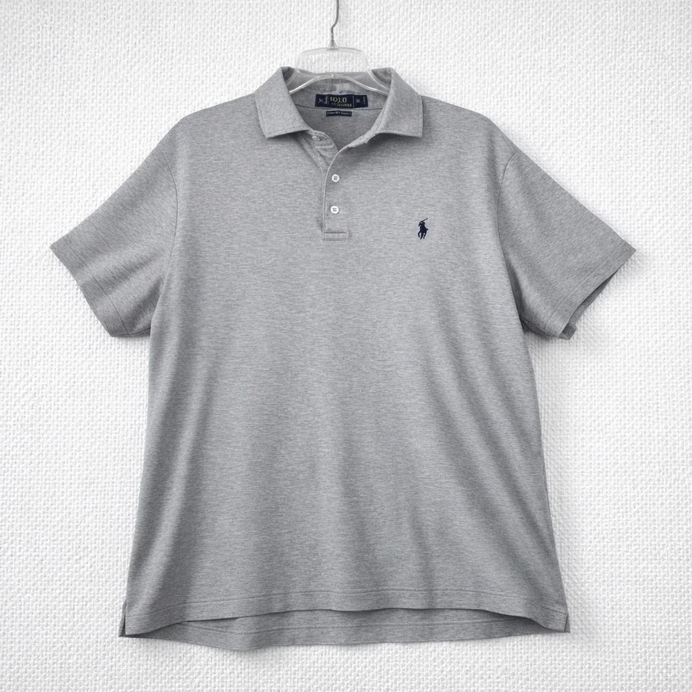 Polo Ralph Lauren Mens XL Pima Soft Touch Polo Shirt Heather Gray Short Sleeve